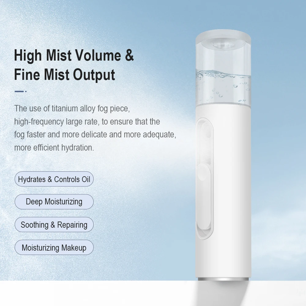 2024 Hot Selling Portable Face Steamer Mini 25ML Water Tank Portable Double Fog Outlet Facial Nano Mist Sprayer