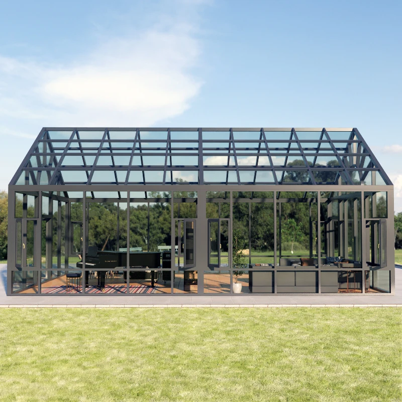Modern Prefabricated House Summer Outdoor Garden Glass Houses Free Standing Sunroom