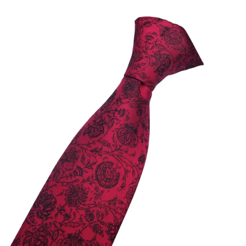 Hamocigia Custom 100% Polyester Paisly Jacquard Mens Tie Necktie