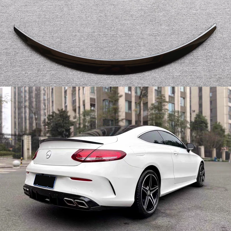 For Mercedes Benz C63 W205 C205 2015-2021 C Class C250 C300 C350 AMG Coupe ABS Material Rear Trunk Lip Spoiler Car Styling
