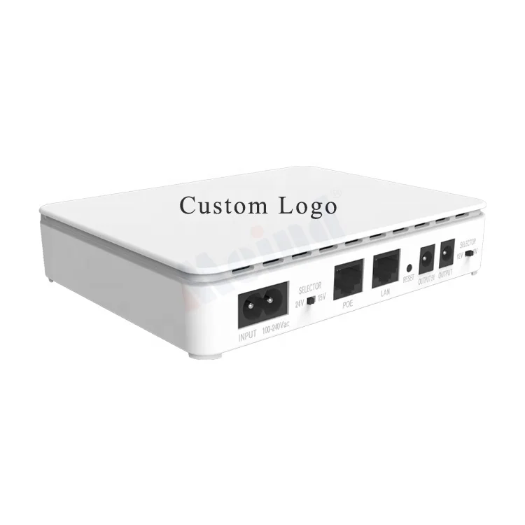 Custom logo 5v 9v 12v wifi ups backup built-in 10400mah lithium ion battery