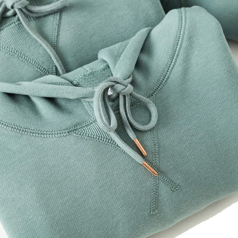 Толстовка мужская из овечьей шерсти, Свитшот в стиле ретро, с круглым вырезом и длинными рукавами, однотонная Толстая свободная худи, Осень-зима