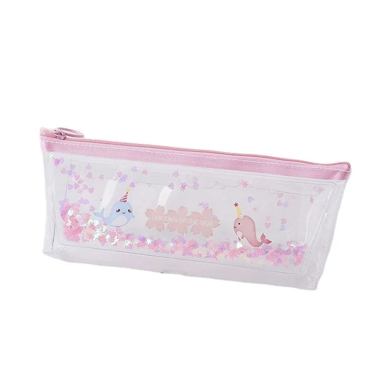 Transparent Pencil Case Large Capacity PVC Cosmetic Bag Stationery Storage