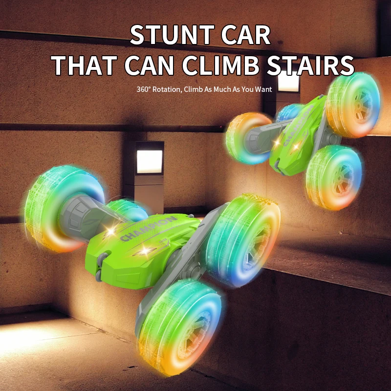 2025 New Arrival Global Drone 328-1 338-1 RC stunt rolling car with light Double Side driving Radio Control Toy car for Kids