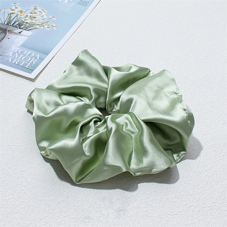 Large 16CM Many colors plain satin large XXL scrunchies ponytail rubber band women