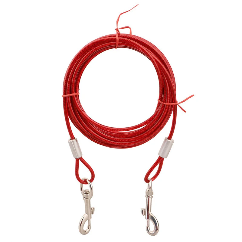 Pet Tie Out кабель для собак с двойными головками стальной проволоки Tieout поводок жевательная стойкая собачка