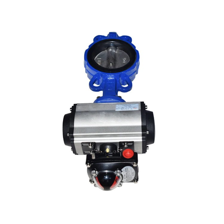 DN100 Stainless Steel Wafer Type Butterfly Valves with Pneumatic Actuator for General Application Pneumatic butterfly Valve