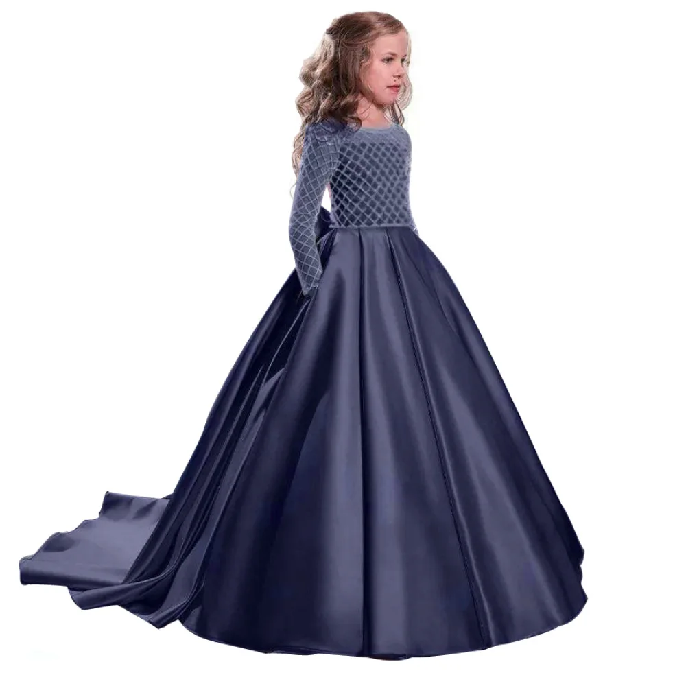 Latest sell well formal boutique fancy long ball gown wedding birthday evening little children kids girls party dresses 12years