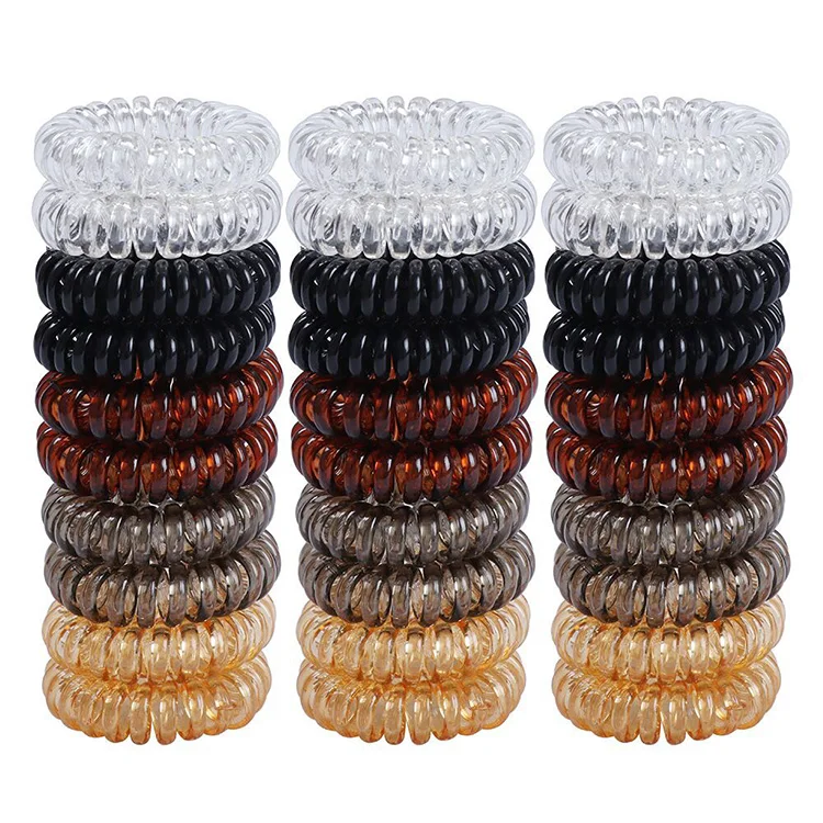 Hair Ties/Anti-blow hair/Phone Cord Hair Ties, Hair Coils -Brunette