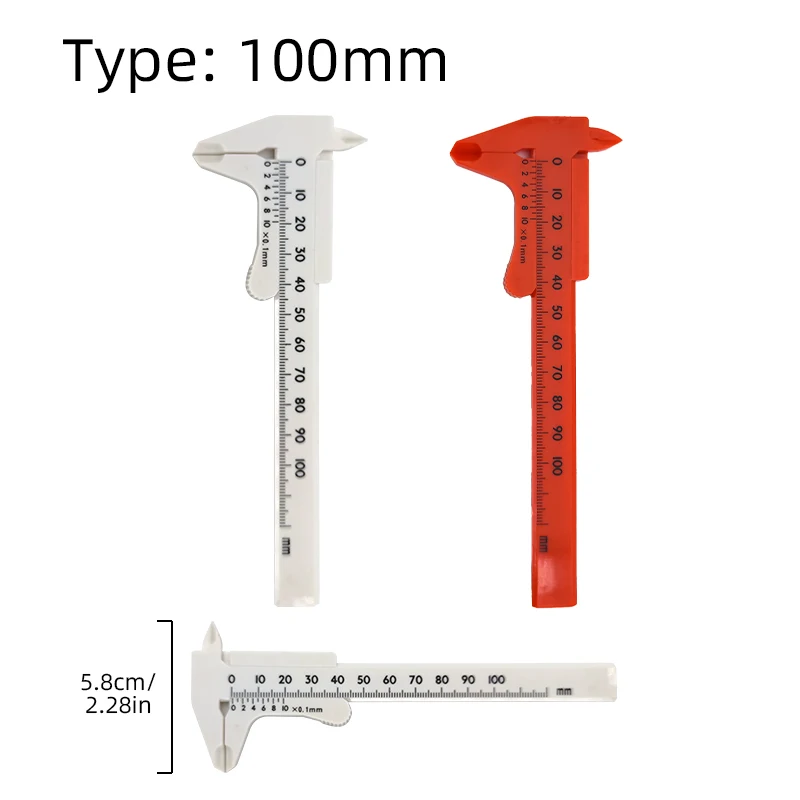 High Quality Button Accessories Metric Scale Semi Double Measuring Ruler Vernier Plastic Eyebrow 80/150 MM Caliper Tattoo Tool