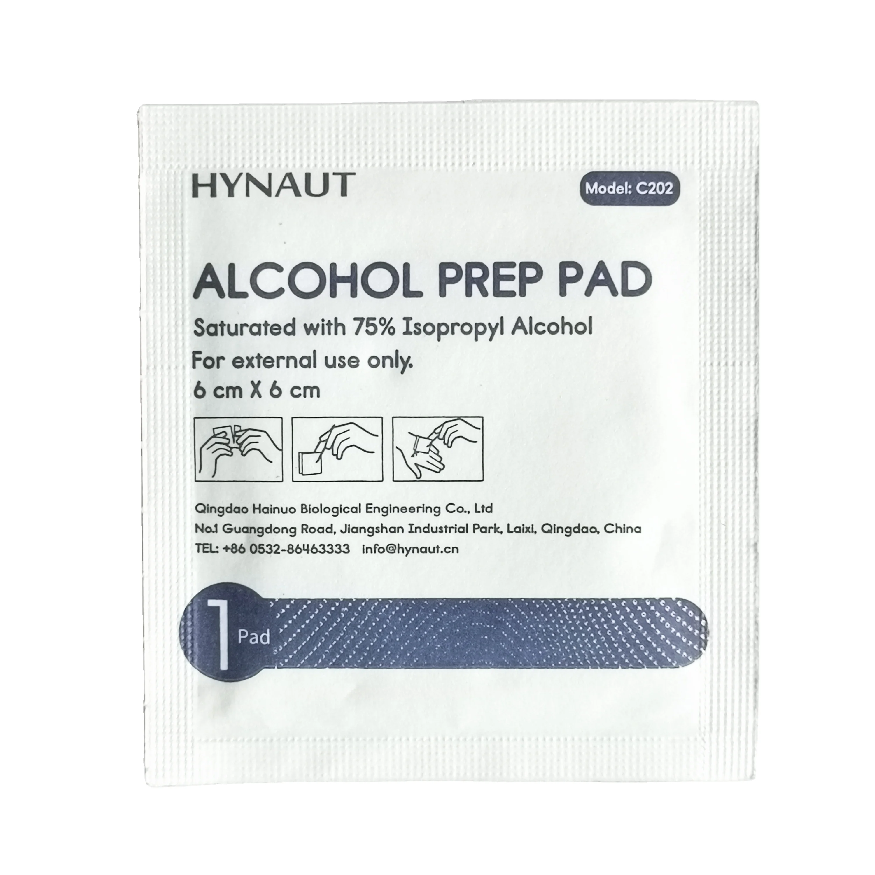 HYNAUT 6*3 cm Prep Pad Factory Supply Disposable Non-woven Alcohol Prep Pad