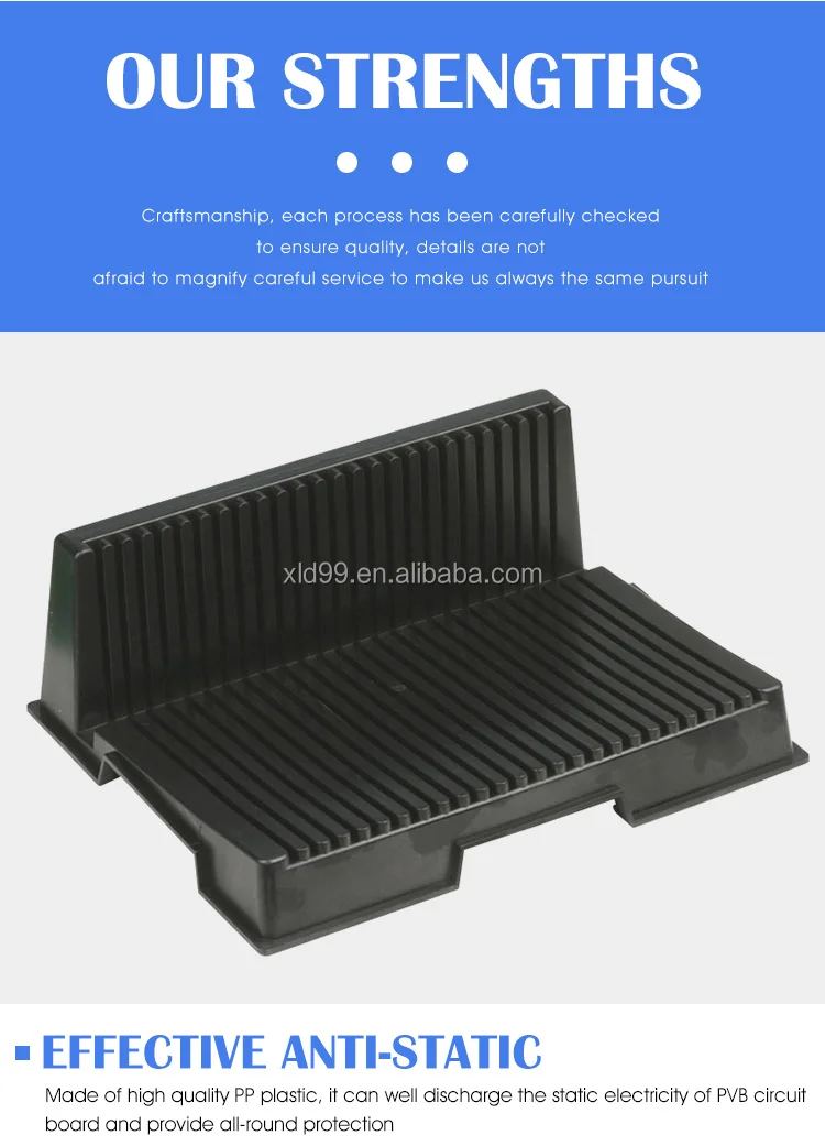 2021 new l style box smt reel storage pack 480*140*35mm circulation rack hard antistatic h type pcb tray esd
