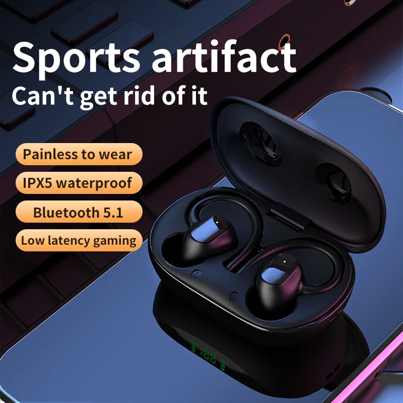 2022 True Wireless Stereo X10 TWS ear hook headphone running sports earbuds with earhooks