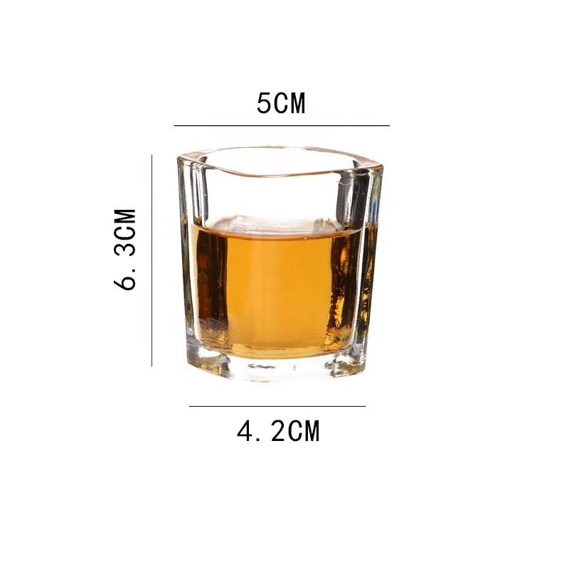 Wholesale food safe acrylic small square cup shot glasses plastic tequila shot glass clear
