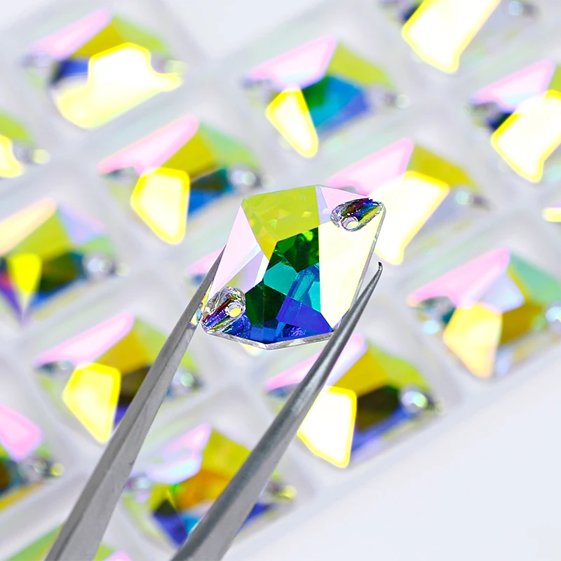 Dongzhou 4070 Crystal 17*13mm sew on with 2holes flatback rhinestone For Garment