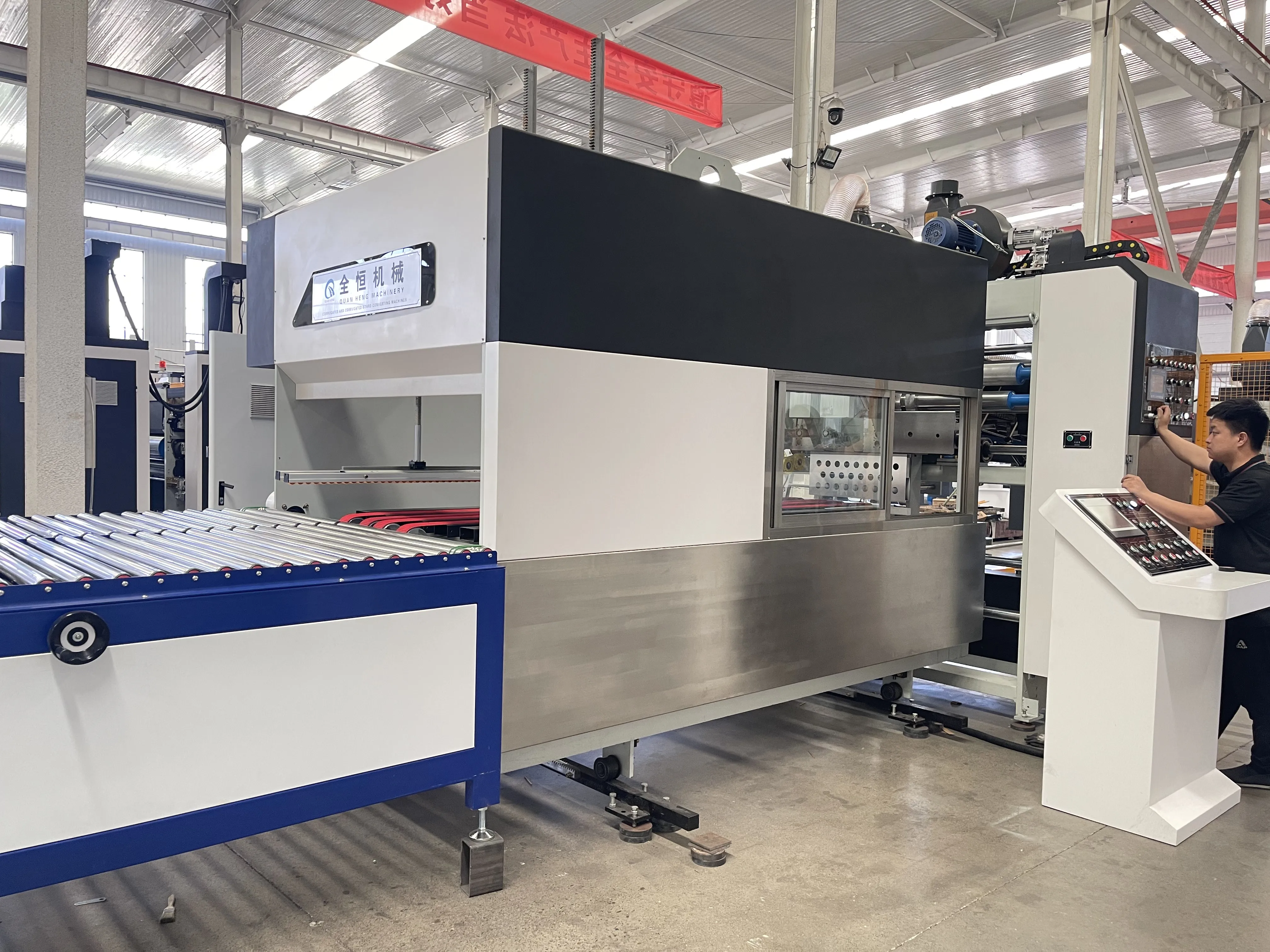 corrugated carton production line printer slotter die cutting folder gluer machine for corrugated carton