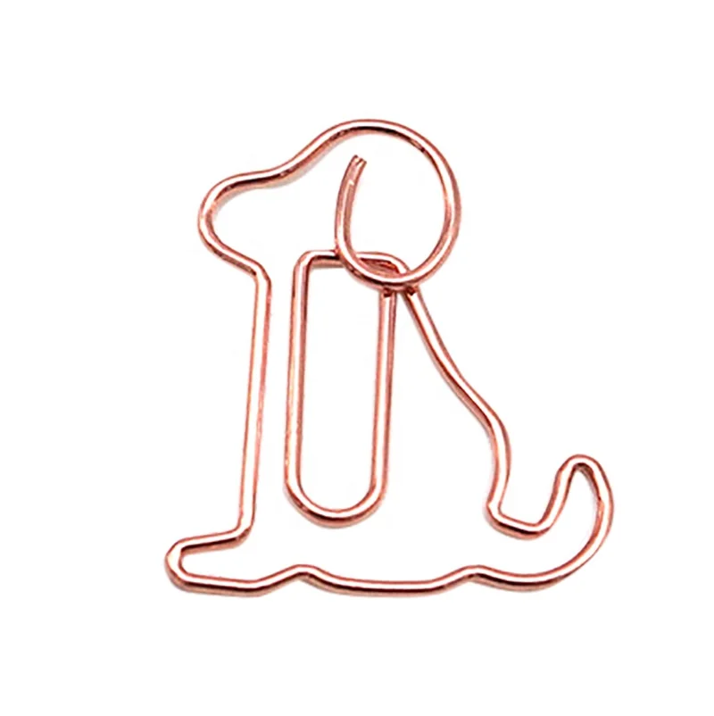 Factory Wholesale Cute Dog Animal Shaped Metal Paper Clips Office Stationery