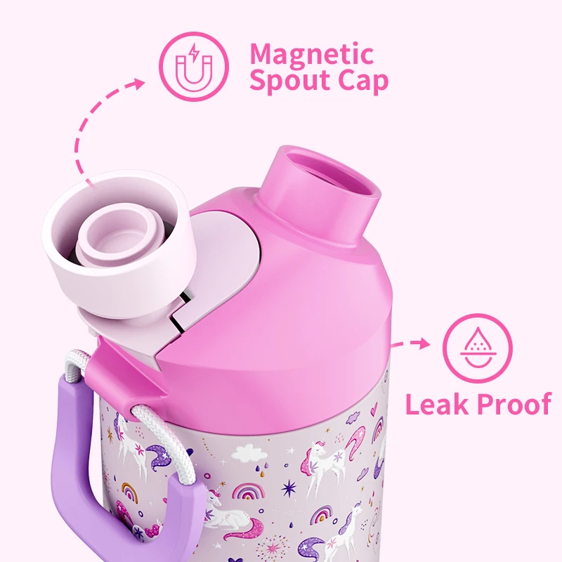 Manufacturer 2024 Cartoon Pink Kids Water Bottle Bpa Free With Straw For Kids School