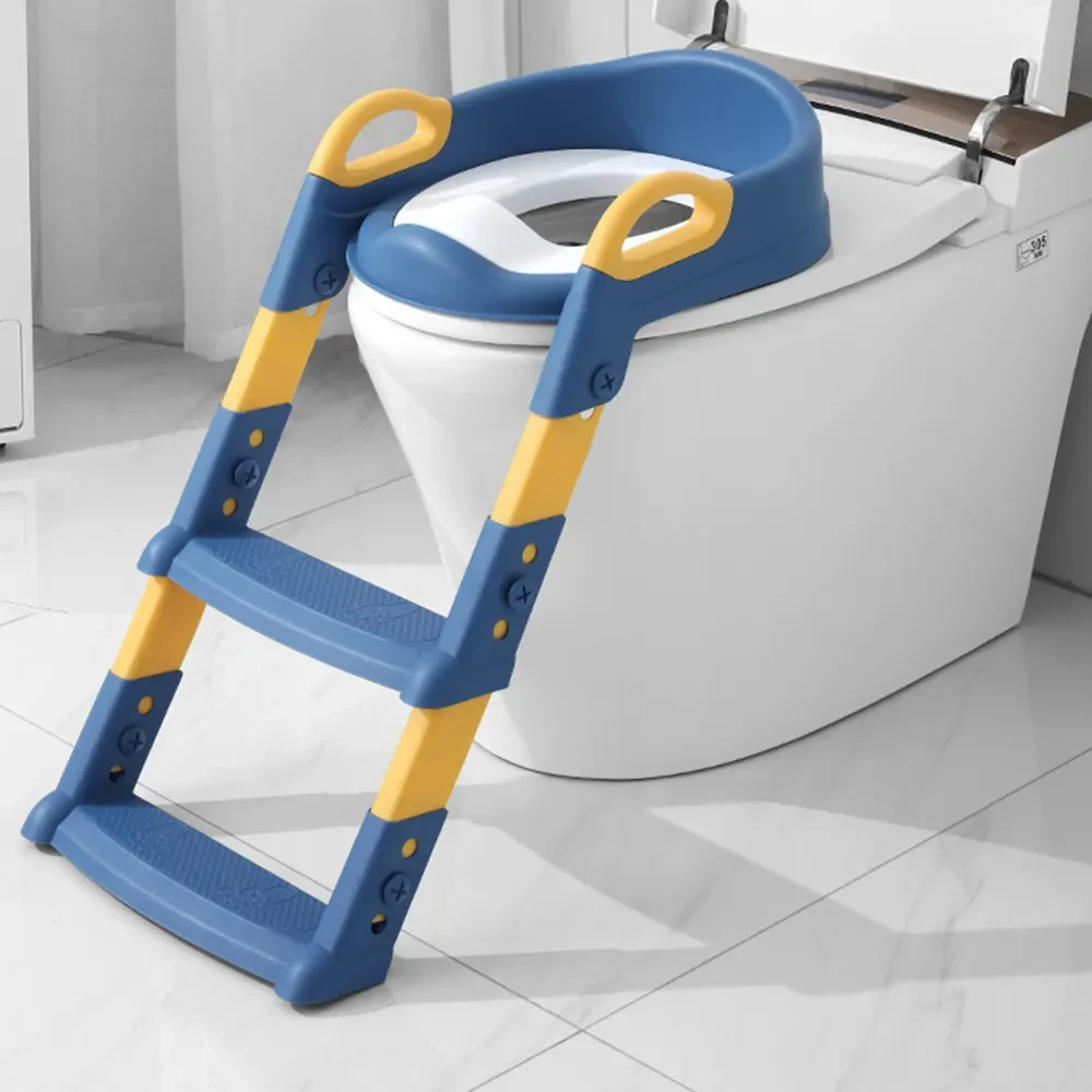 Safe Children Foldable Potty Training Toilet Ladder Baby Pot Seat Urinal Chair With Adjustable Step Stool Ladder