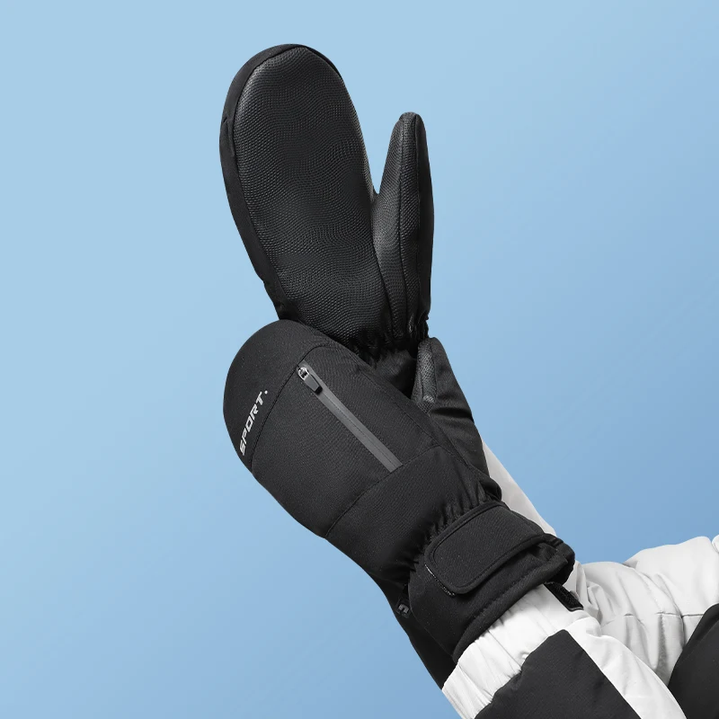 Custom thermal men snowboard mittens waterproof 3M Thinsulate winter ski gloves