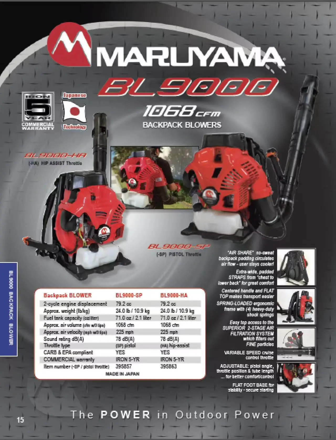 quality MARLIYAMA  BL9000-SPbackpack gasoline engine leaf blower for cleaning leaf petrol  leaf blower Backpack blower