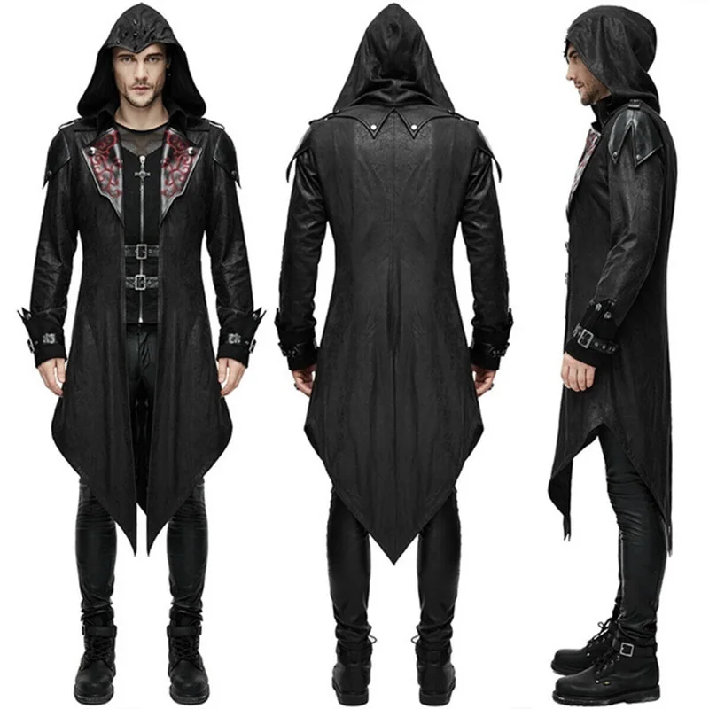Medieval Assassin Cosplay Adult Man Woman Streetwear Hooded Jackets Outwear Costume Edward Assassins Creed Halloween Costume