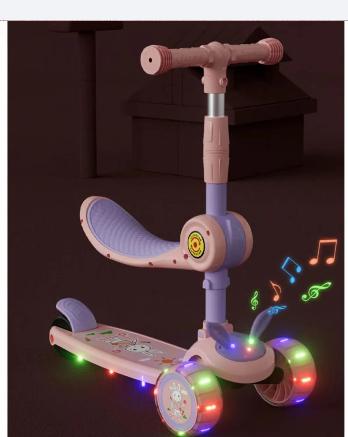 Adjustable Height Skateboard Child Scooter Foldable  Mini Kids Kick Scooter With LED Light Kids Foot Scooter