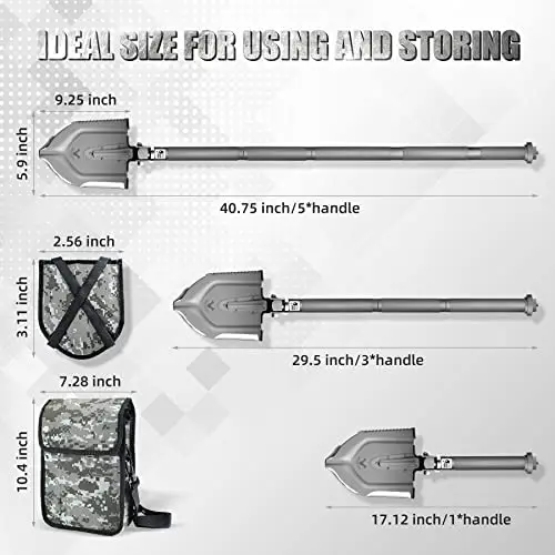 Zune Lotoo Hot Sale High Quality Outdoor Camping Multi Tool Hiking Shovel Tactical Shovel Multi-Function Folding Survival Shovel