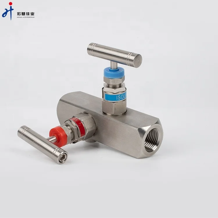 304 or 316L Stainless Steel in-Line Manifold NPT Female Thread L Type 2-Valve Manifolds