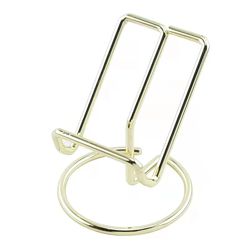 Portable Universal Phones Accessories Display Desktop Cell Phone Stand Smartphone Holder Gold Metal Wire Mobile Phone Holders