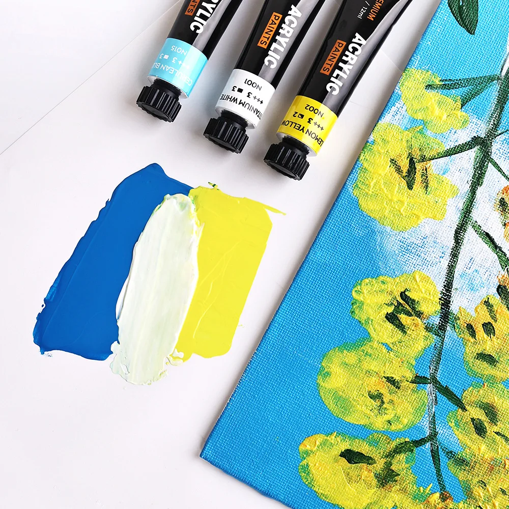 Wholesale 12 24 Colors Gouache Oil Paint Set aluminium tube acrylic paint custom watercolor pigment