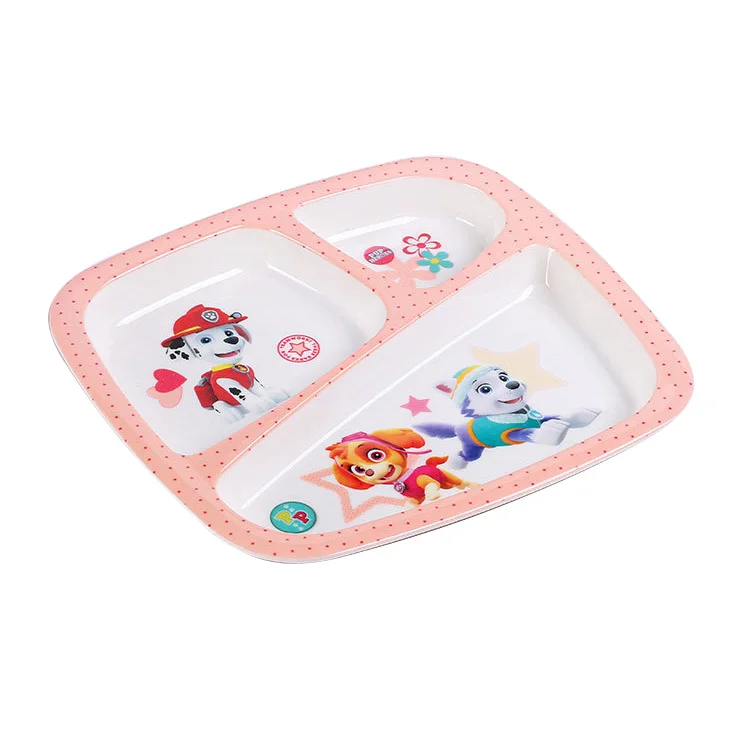Set platos ninos 3 portion plate for children melamine divided plat, 3 compartment cute cartoon melamine kid plates set