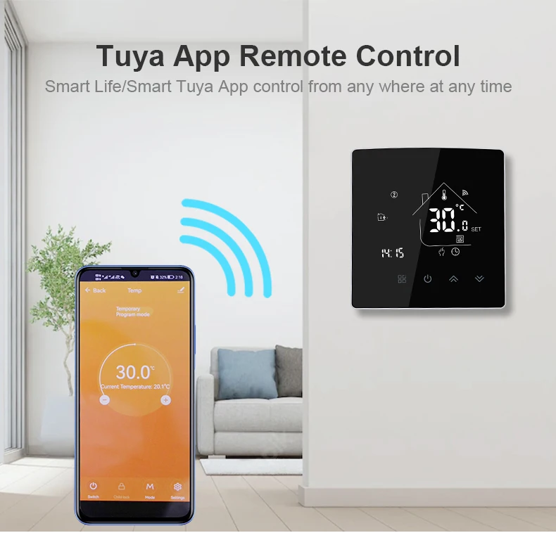 Bandary Electric Underfloor Heating Wireless Room Digital Thermostat Wifi Work with Alexa, Google Home