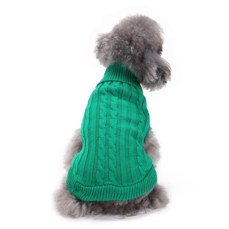 Ins 2022  Classic Design Christmas Knitted Dogs Clothing Pet Accessories Clothes Winter Solid Colors Dog Knitted Sweater