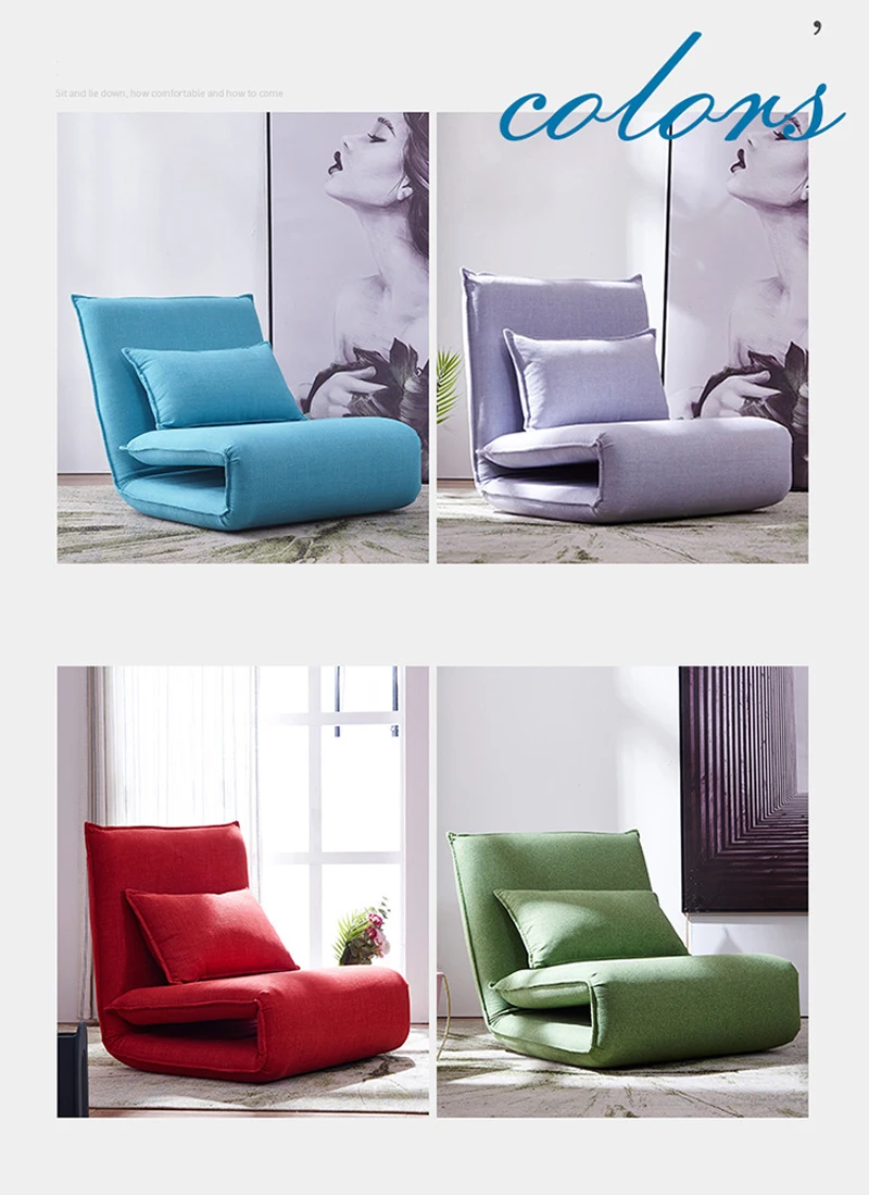 Одноместный складной диван-кровать из ткани Futon для гостиной