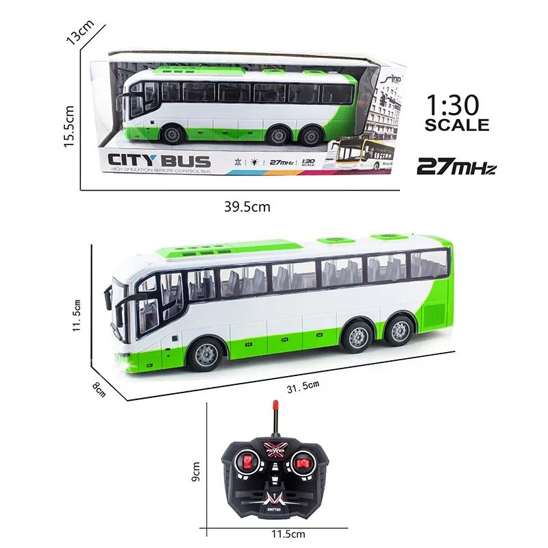 New Design Big Size Electric Wireless Remote Control bus With Lighting For Kids Playing In The Home