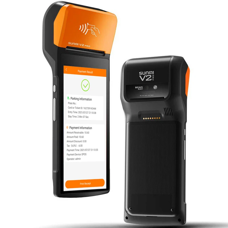 Portable Handheld Pos parking receipt printer, billing payment machine for parking management