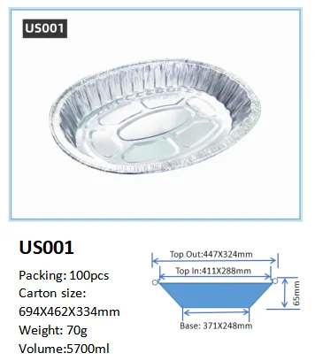 Manufacturer Factory Direct Price Disposable Oval Aluminum Foil Turkey Tray
