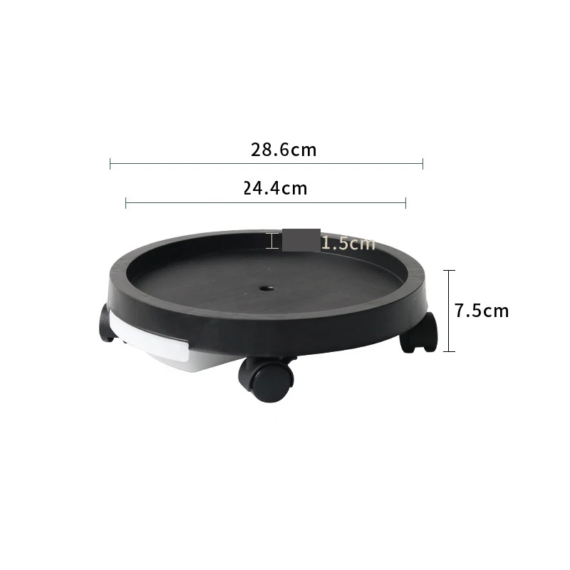 Support Flower Pot Tray Toughened Wheel Flower pot Roller,Round Moving Plant Pot Saucer Plant Stand Pallet for Outdoor Indoor