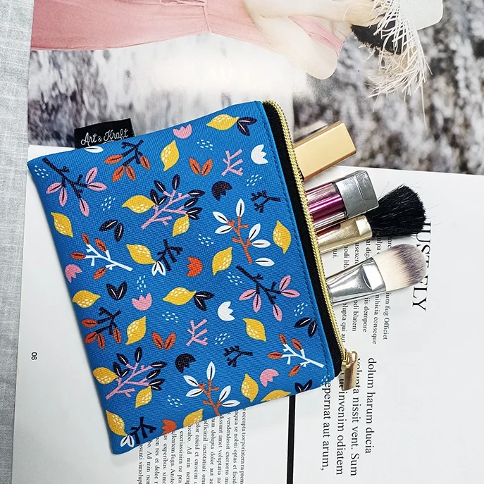 
High quality portable mini custom lipstick storage bag printed zipper pouch 