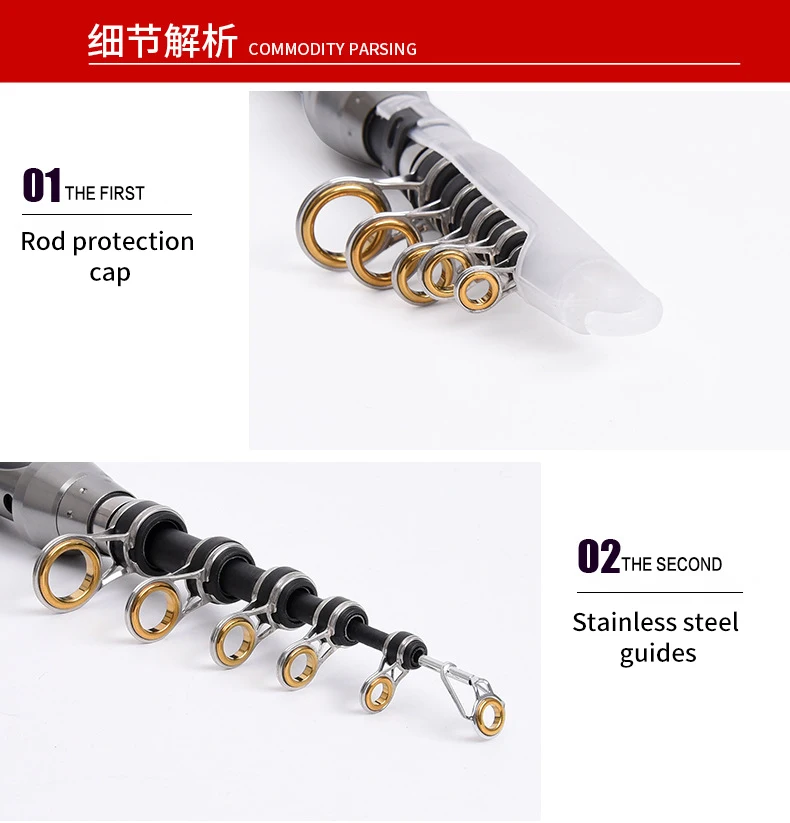 Amazon Hot Sale 1.5/1.8/2.1/2.4m Mini Sea Fishing Rod Portable Fly Carbon Fishing Rod