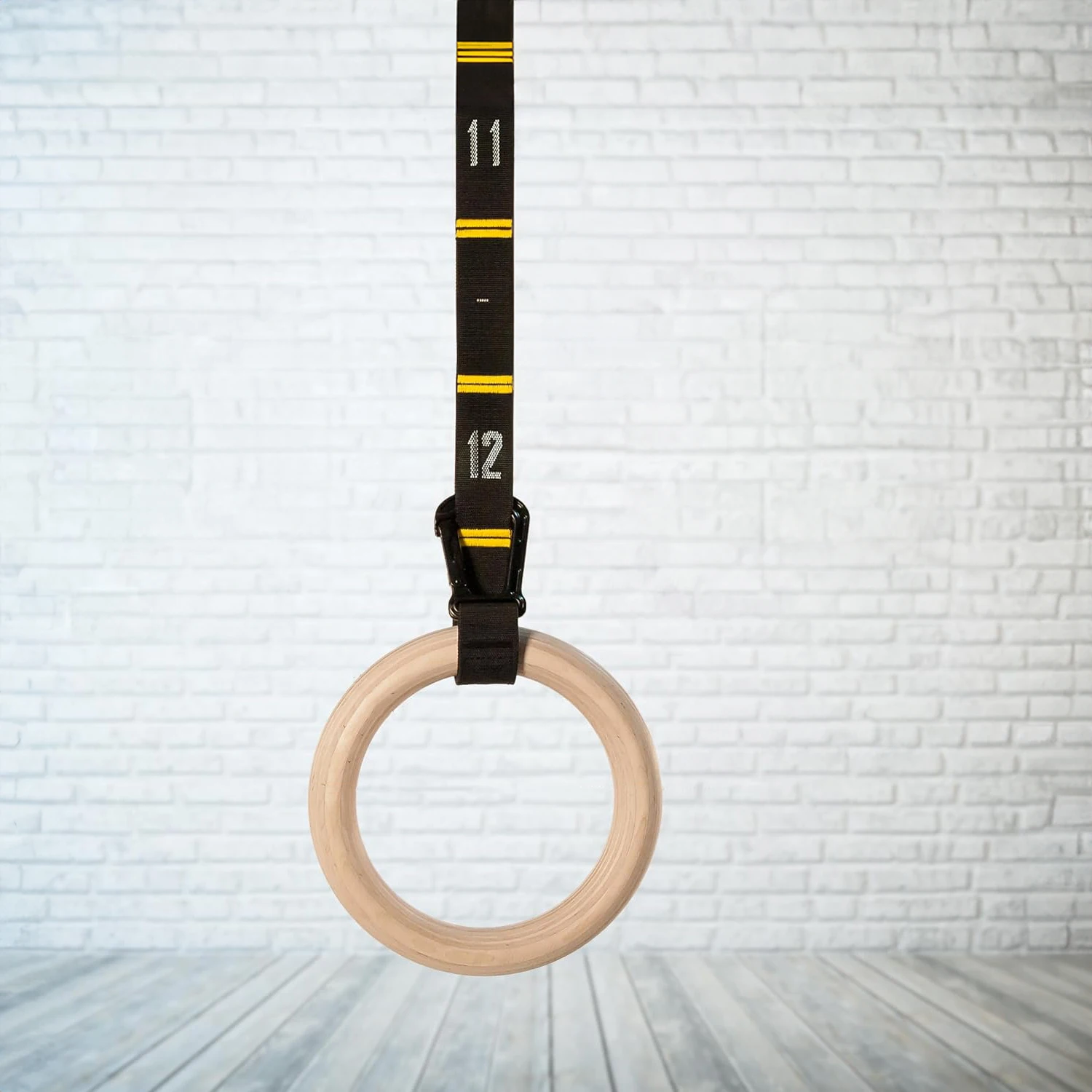 Quick Adjust Numbered Straps and Exercise Videos Guide Wood Gymnastics Rings Wooden Rings Training Gym Fitness Calisthenics