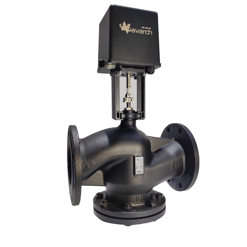 cast iron flanged motorized flow control valve body equal proportional regulate linear actuator balance valve PN16