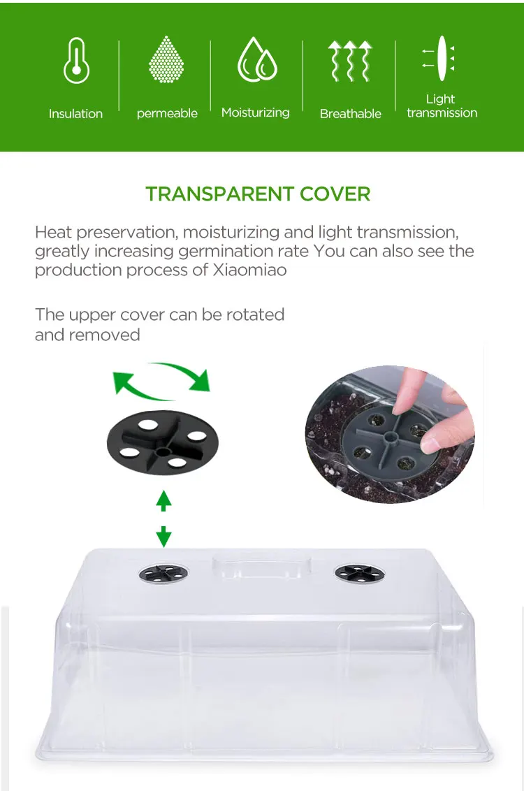 Germination Kit  Sturdy Drip Tray 72 Cell Seedling Tray for Indoor Gardening, Seed Starting Cloning Plants