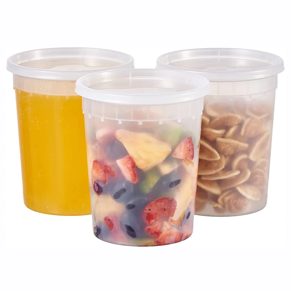 8oz 12oz 16oz 24oz 32oz Thickness Disposable Injection Plastic PP Salad Dessert Hot Soup Deli Cups