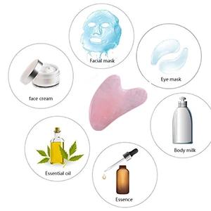 100% Natural Quartz Jade v Shape Gua Sha Massage Scraping for Face