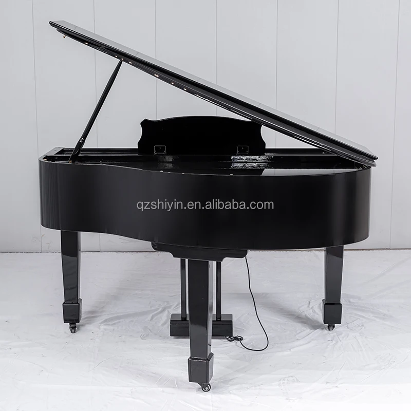 electric grand piano for sale black and white polish piano