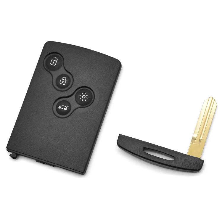 4 Button Smart Card Remote Key Shell for R-enault Megane Laguna Koleos Fluence Scenic Clio Captur Car Key Case with Blade