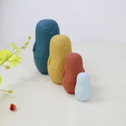 OEM Multi-color Russian Nesting Toys Toddler Stacking Dolls Kids Silicone Matryoshka Dolls