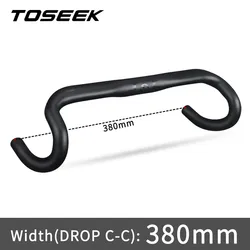 TOSEEK Road Bicycle Carbon Handlebar Reduce Resistance Bent Bar Strengthen Bike Parts 400/420/440mm External Routing Black Matte